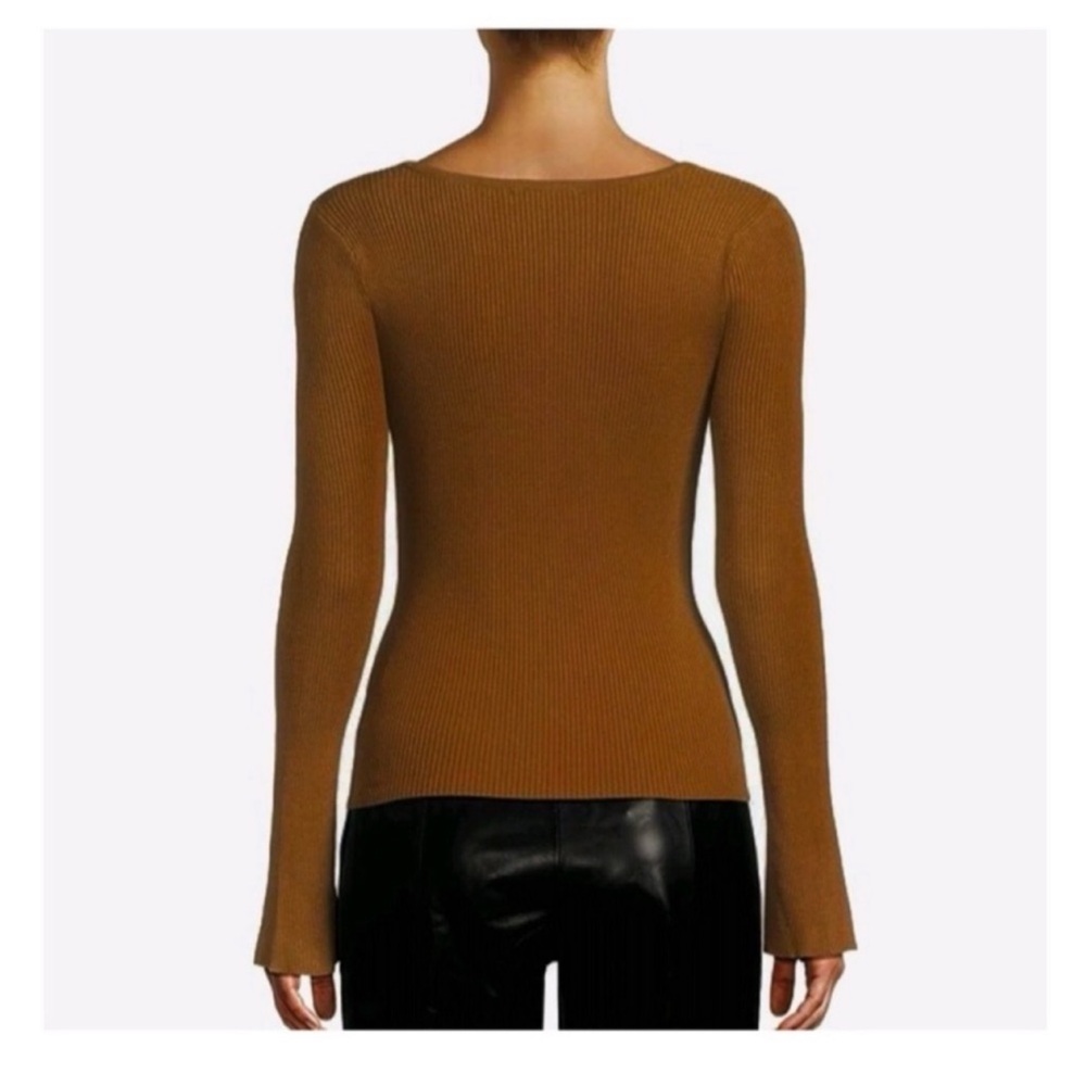 NWT Lea & Viola sweetheart cashmere square neck ribbed knit sweater blouse - Picture 5 of 15